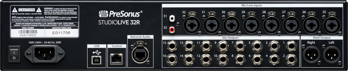 StudioLive® 32R Digital Rack Mixer